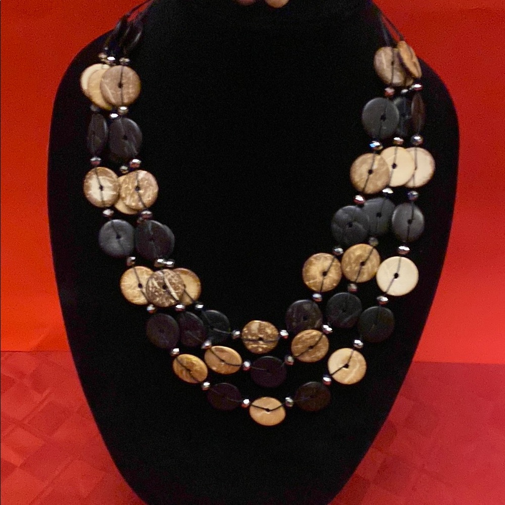 Earth tone necklace and bracelet - Picture 3 of 4